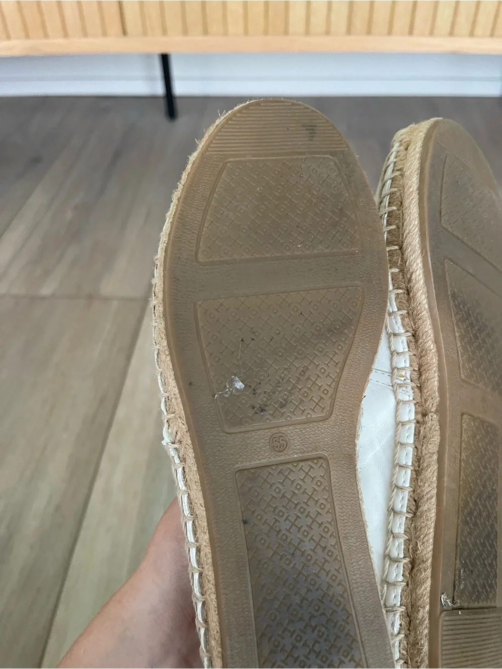 Tory Burch White Perforated Logo Espadrille Flats